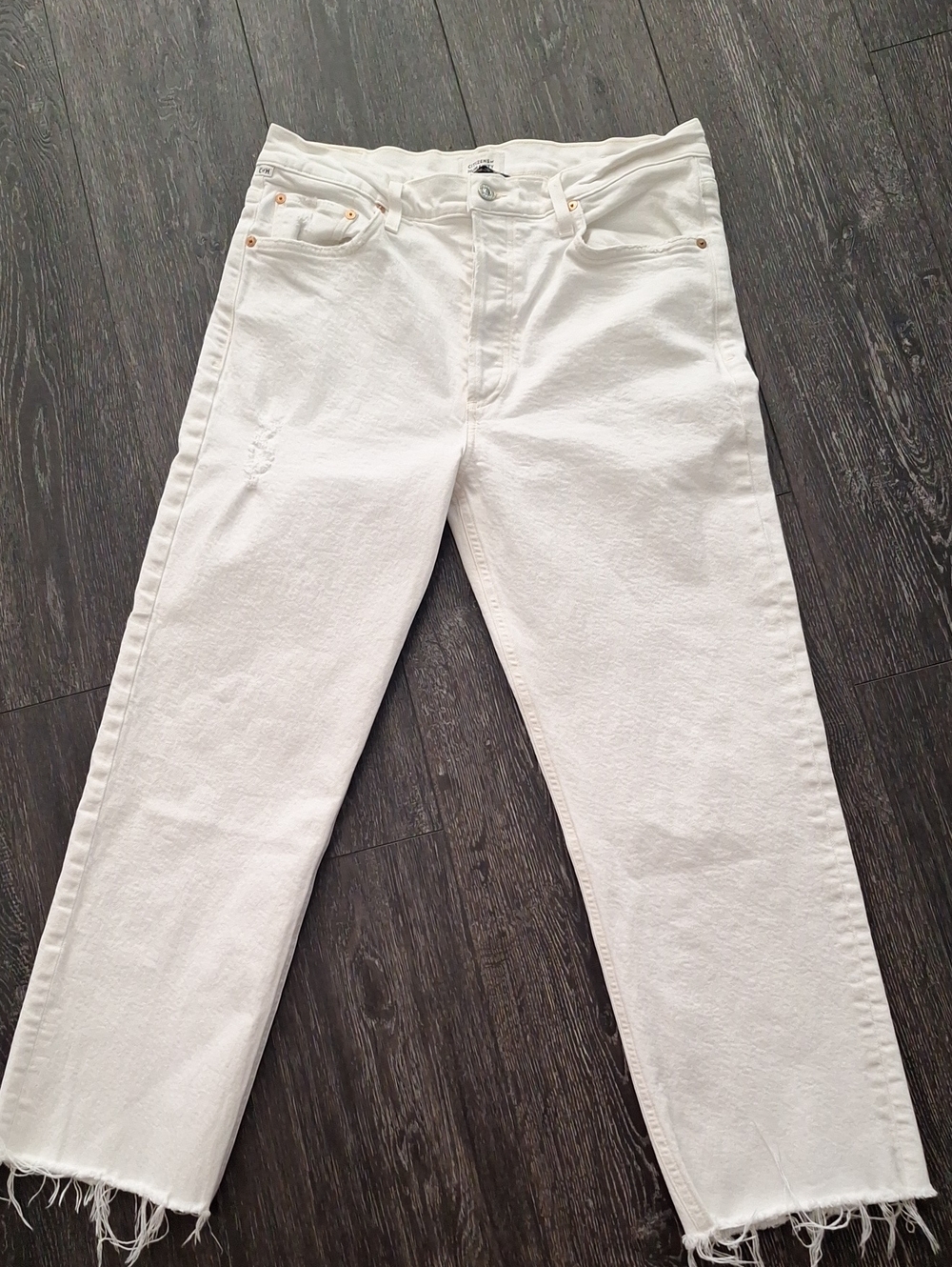 Citizens Of Humanity White Straight-Leg Jeans